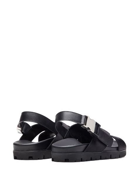 prada buckle strap all leather sandals|Prada shoes for women.